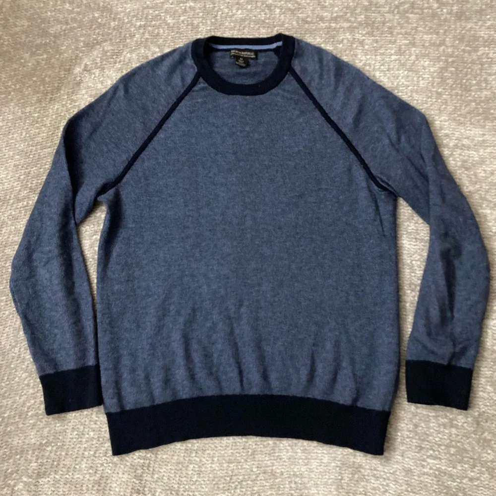 Pima Cotton and Cashmere Blend Sweater Medium‎ Navy Blue Banana Republic